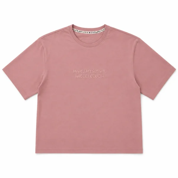 T-Shirt Koszulka Kobaltowa „Mniej Myślenia, Więcej Czucia”