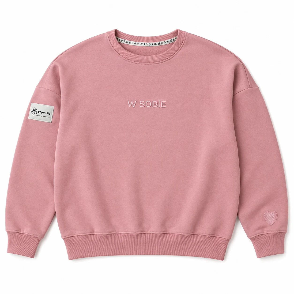 Bluza bez kaptura W SOBIE w kolorze brudnego różu