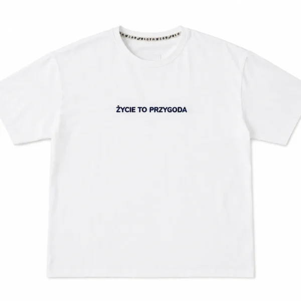 T-Shirt Koszulka Biała "Życie To Przygoda"