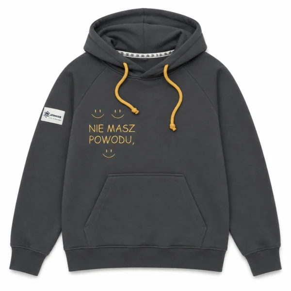 Bluza z Kapturem Grafitowa "Nie masz powodu? Uśmiechaj się”