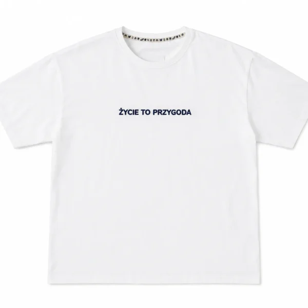 T-Shirt Koszulka Biała "Życie To Przygoda"