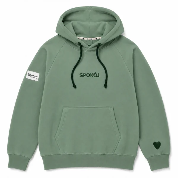 Bluza Z Kapturem Pastelowo Zielona „Spokój”
