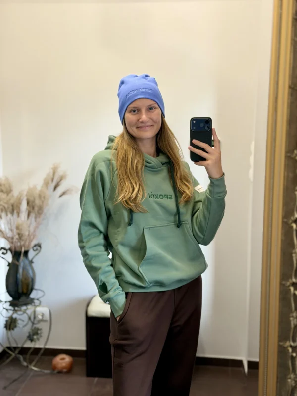 Bluza Z Kapturem Pastelowo Zielona „Spokój”